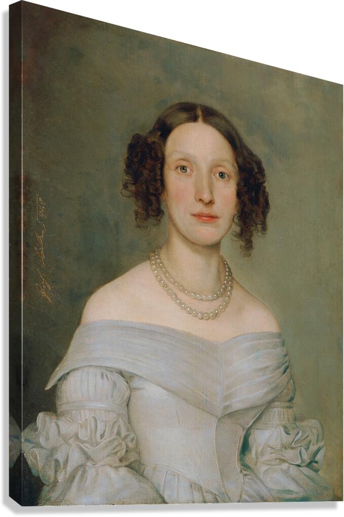 Dame in hellblauem Kleid [1840] by Johann Baptist Reiter [1813–1890] Canvas Print
