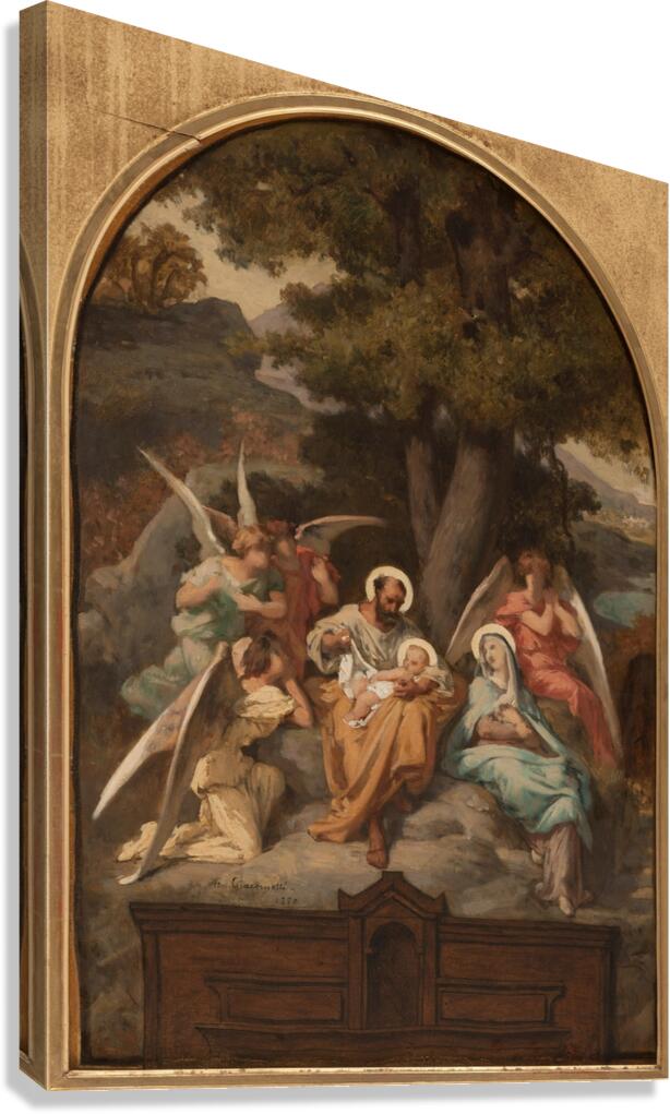 Le Repos de la Sainte Famille [1880] by Felix–Henri Giacomotti [1828–1909] Canvas Print