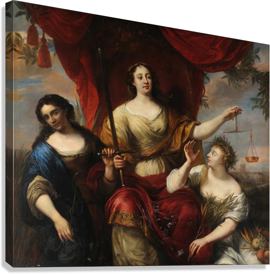 Justice [or Prudence. Justice. And Peace] [1662] by Jürgen Ovens [1623–1678] Canvas Print