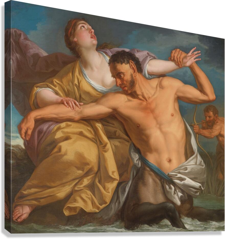 The Slaying Of Nessus By Hercules [18th Century] by Italian School [1800–1899] Canvas Print