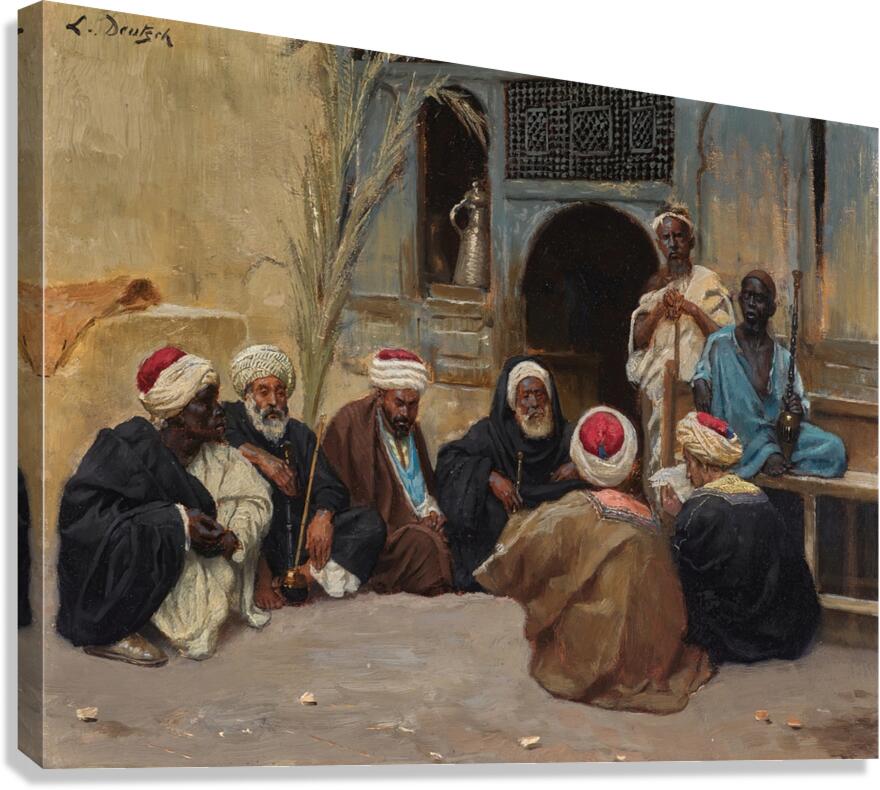 A Council Of Elders by Ludwig Deutsch [1855–1935] Canvas Print