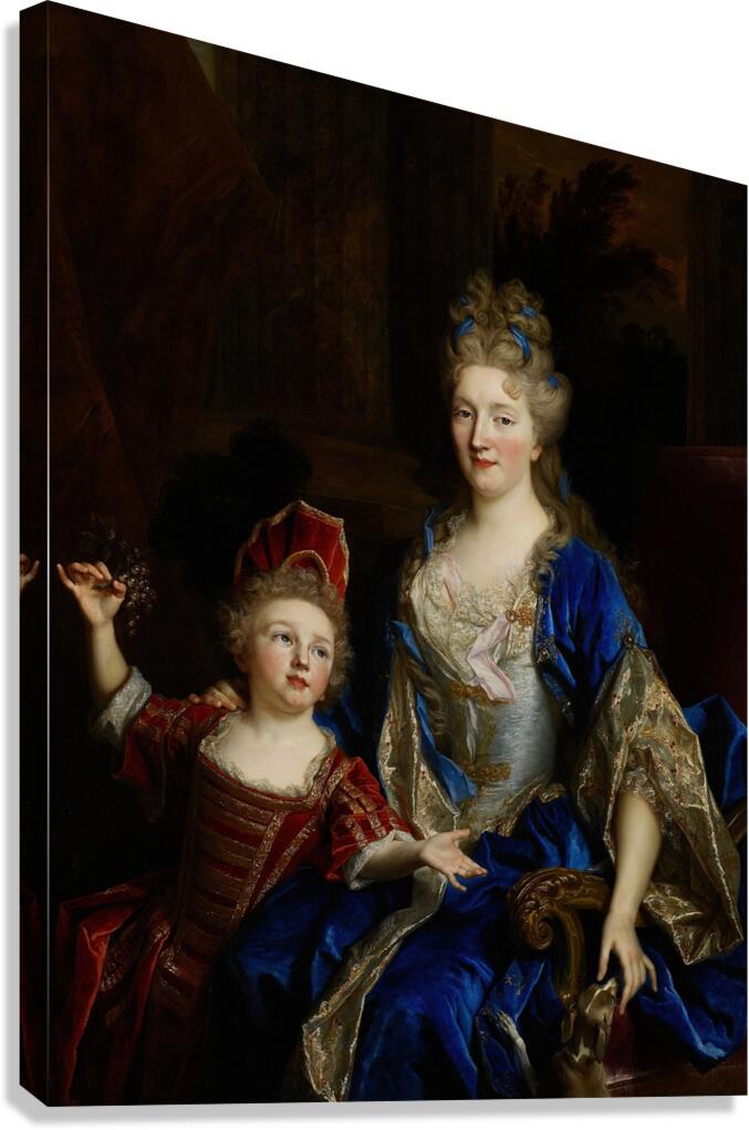 Portrait of Catherine Coustard. Marquise of Castelnau. Wife of Charles–Léonor Aubry with Her Son Léonor [c. 1700] by Nicolas de Largillière [1656–1746] Canvas Print