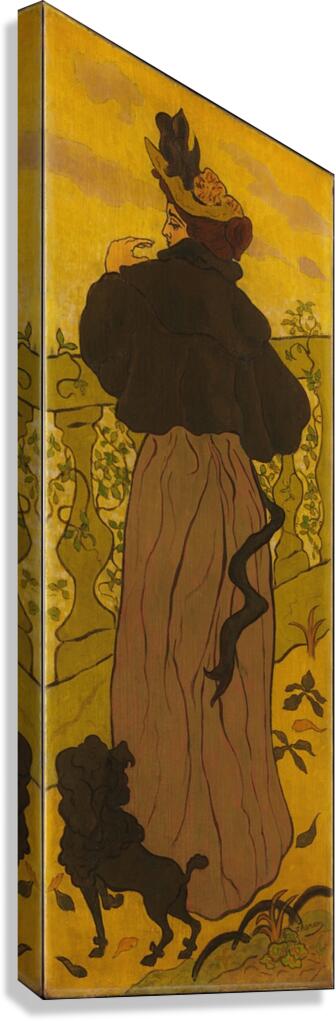 Woman Standing Beside a Balustrade with a Poodle [ca. 1895] by Paul Ranson [1864–1909] Canvas Print