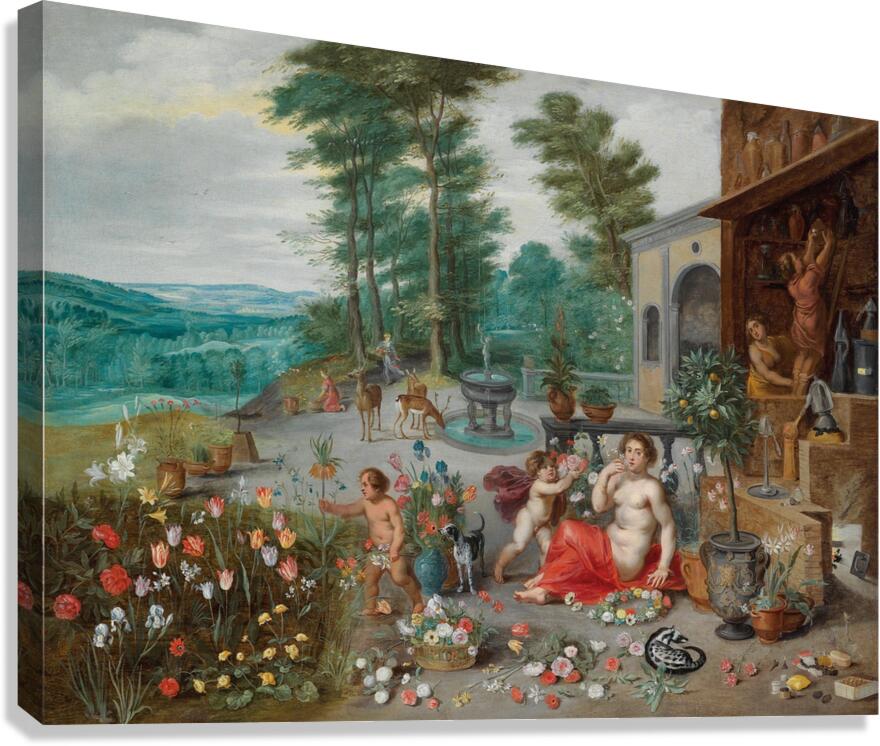 An Allegory Of Smell [1640s] by Jan Brueghel the Younger [1601–1678] Canvas Print