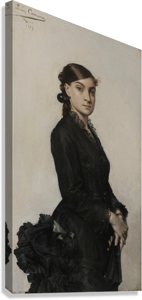 Portrait de Jacqueline Comerre–Paton en robe noire [1879] by Léon François Comerre [1850–1916] Canvas Print