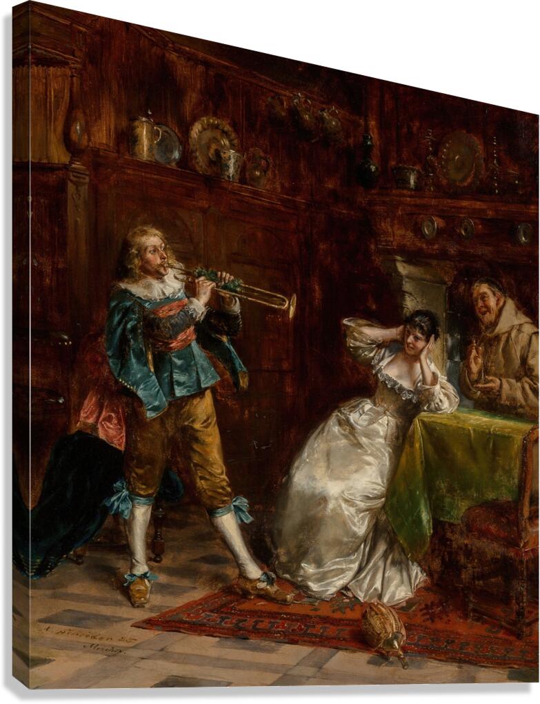 Music to my ears [1885] by Albert Friedrich Schröder [1854–1939] Canvas Print