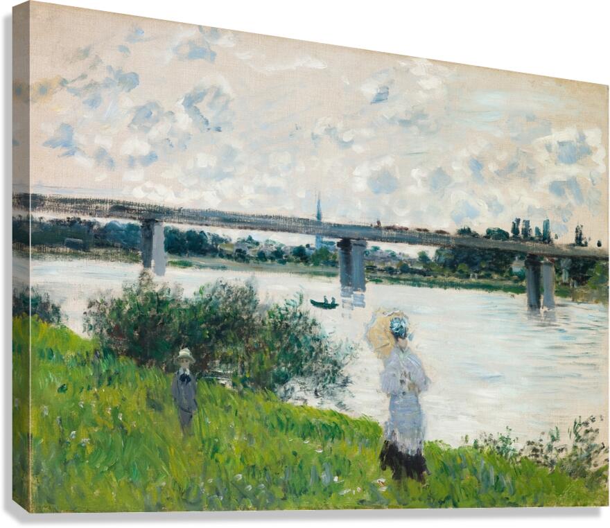 The Promenade with the Railroad Bridge. Argenteuil [1874] by Claude Monet [1840–1926] Canvas Print