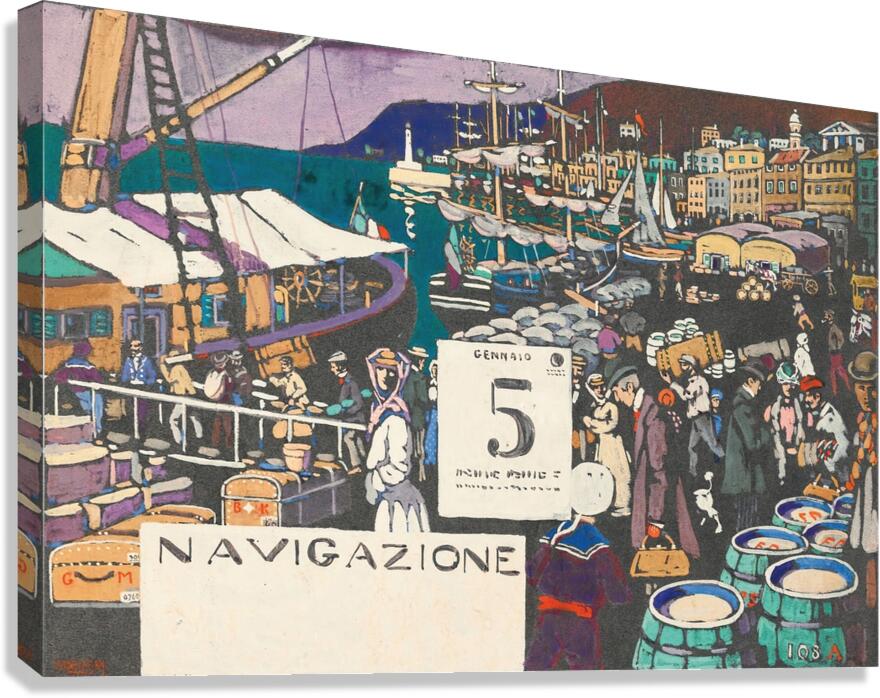 Entwurf Für Ein Schiffsplakat [Study For A Ship Poster] [1906] by Wassily Kandinsky [1866–1944] Canvas Print