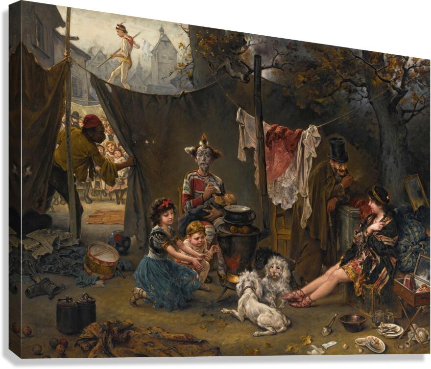 Behind The Scenes by Ludwig Knaus [1829–1921] Canvas Print