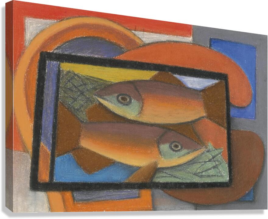 Study for Fish in Glass Case by Mark Gertler [1891–1939] Canvas Print