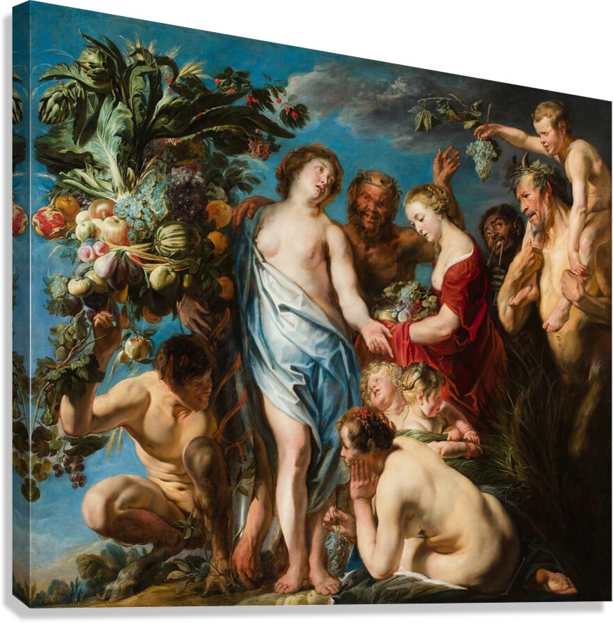 An Allegory of Fruitfulness [1620–1629] by Jacob Jordaens [1593–1678] Canvas Print