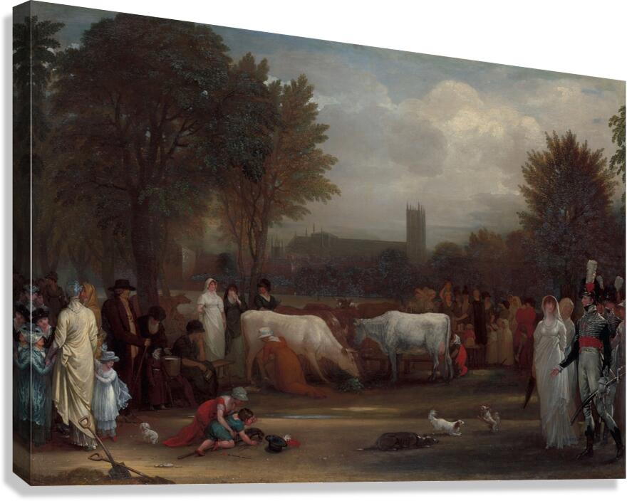 Milkmaids in St. James’s Park. Westminster Abbey Beyond [ca. 1801] by Benjamin West [1738–1820] Canvas Print
