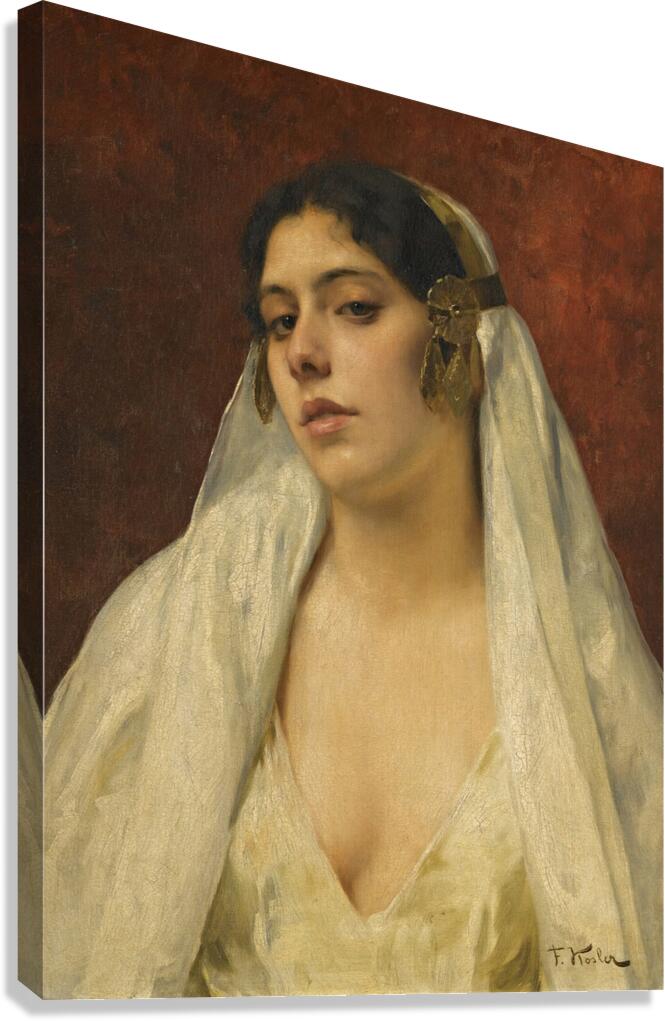 An Oriental Beauty by Franz Xaver Kosler [1864–1905] Canvas Print