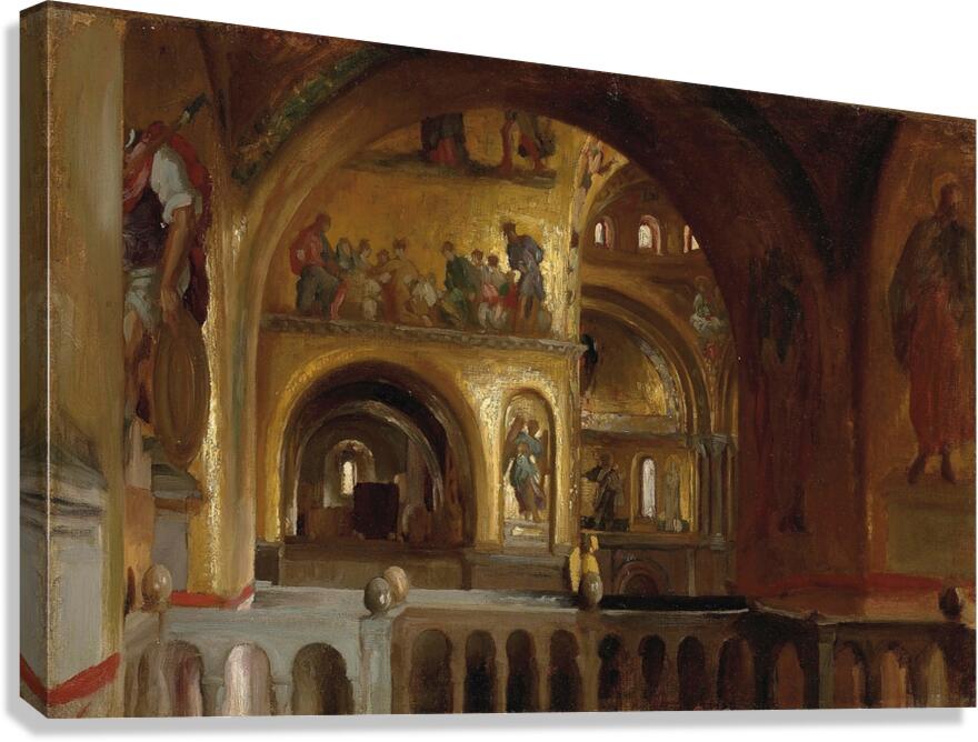 The Interior of St Mark’s Basilica. Venice by Frederic Leighton [1830–1896] Canvas Print