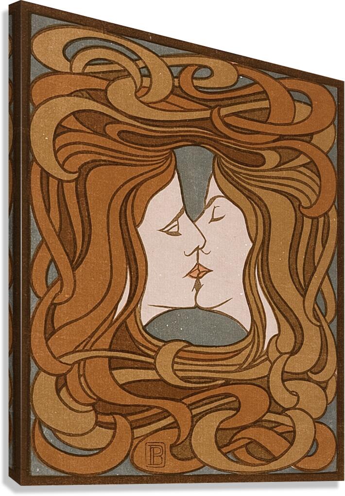 The kiss [circa 1898] by Peter Behrens [1868–1940] Canvas Print