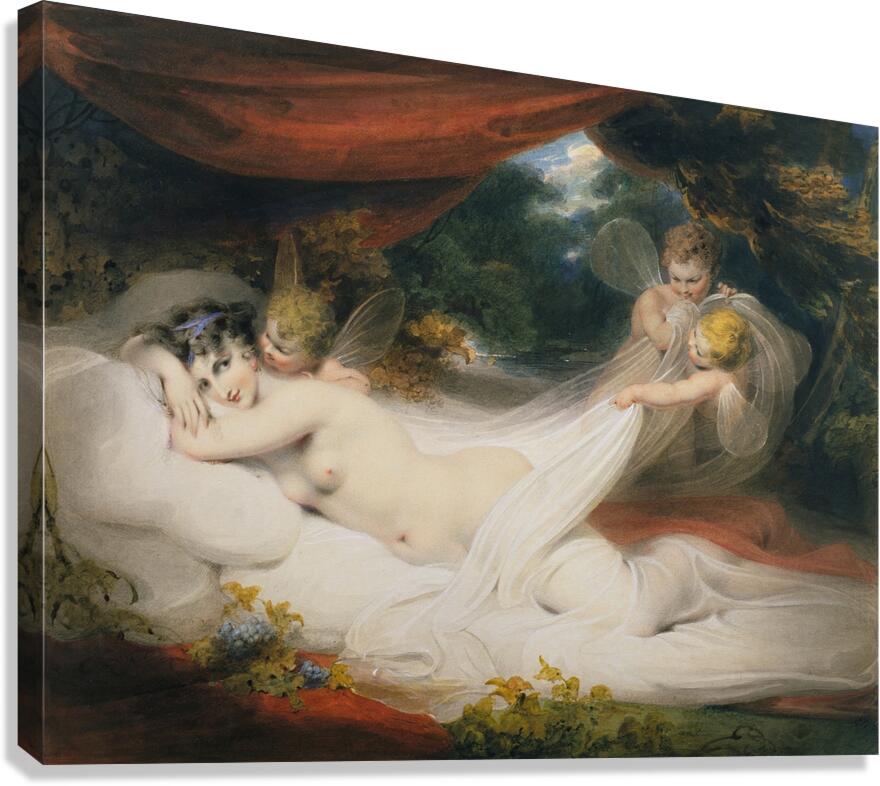 Nymph and Cupids [Probably 1793] by Richard Westall [1765–1836] Canvas Print