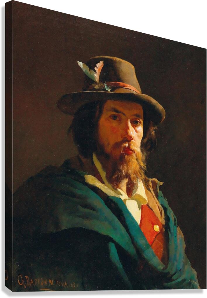 Portrait of a man by Giuseppe Barison [1853–1931] Canvas Print