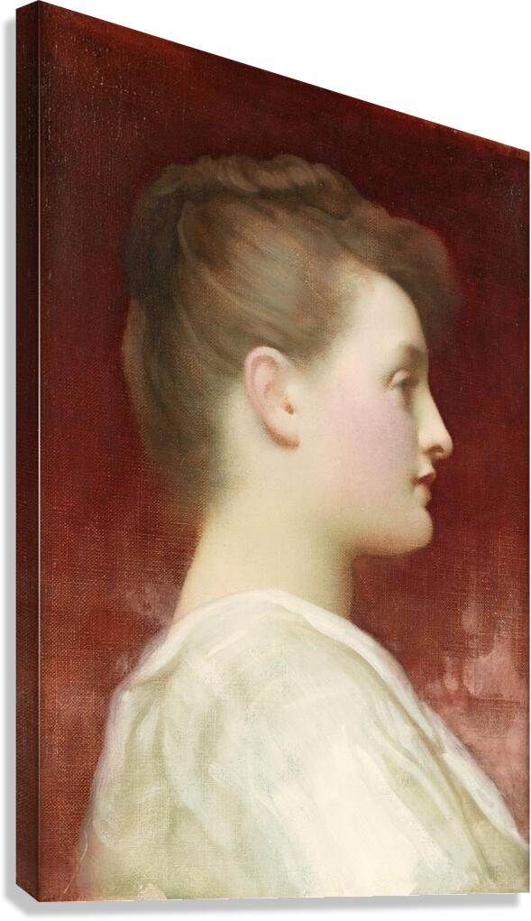 Girl in profile by Frederic Leighton [1830–1896] Canvas Print