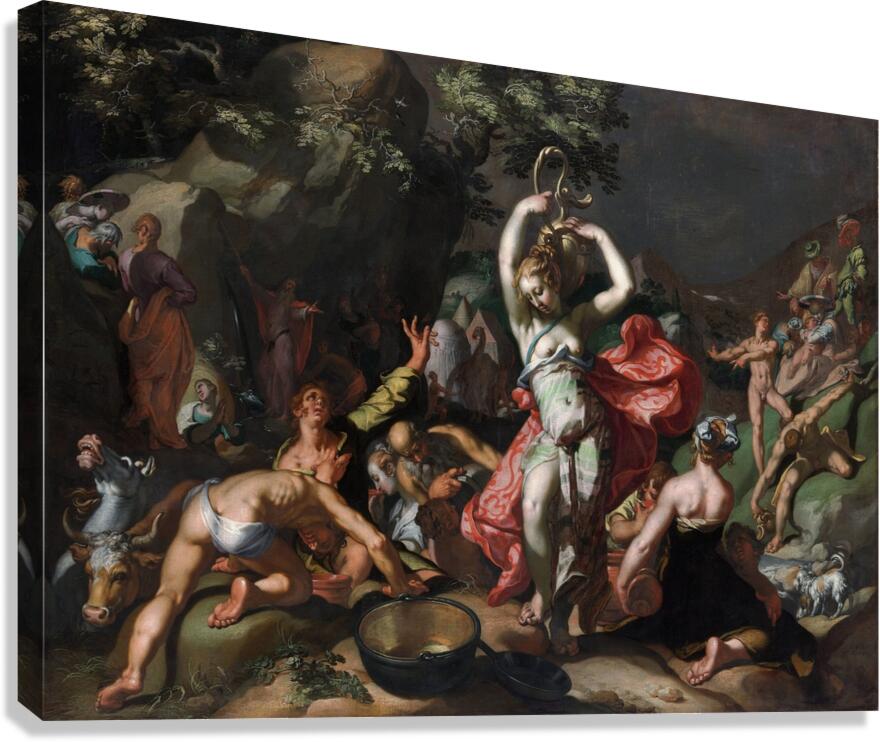 Moses Striking the Rock [1596] by Abraham Bloemaert [1564–1651] Canvas Print