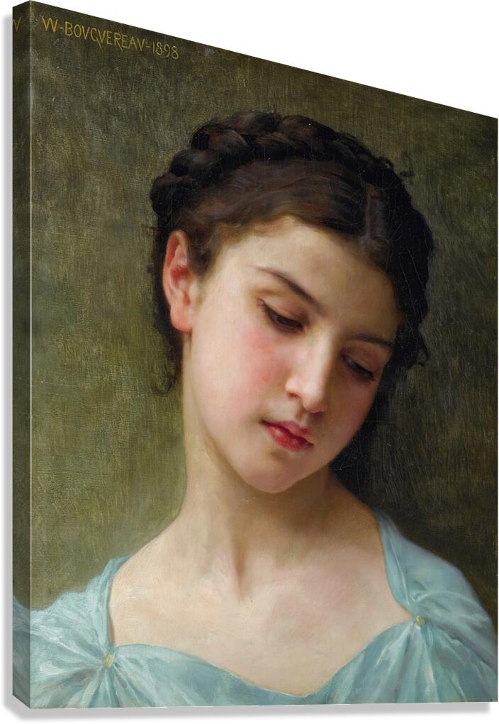 Portrait De Jeune Fille [1898] by William Bouguereau [1825–1905] Canvas Print