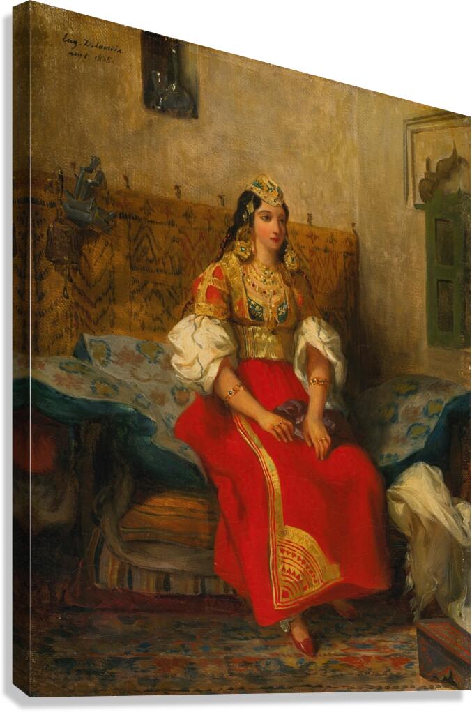 Juive de Tanger en costume d’appart by Eugène Delacroix [1798–1863] Canvas Print