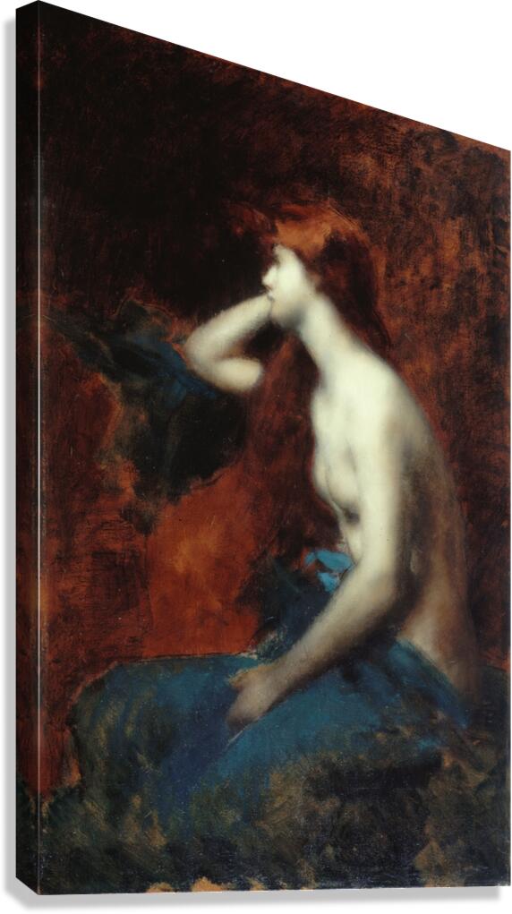 Rêverie [1904–1905] by Jean–Jacques Henner [1829–1905] Canvas Print