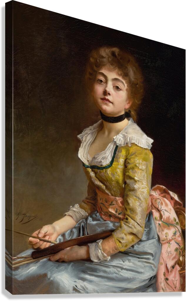 Portrait Of An Artist [1886] by Gustave Jean Jacquet [1846–1909] Canvas Print