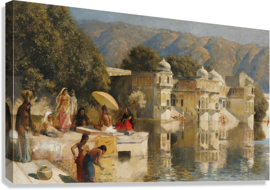 Lake at Oodeypore. India [circa 1893] by Edwin Lord Weeks [1849–1903] Canvas Print