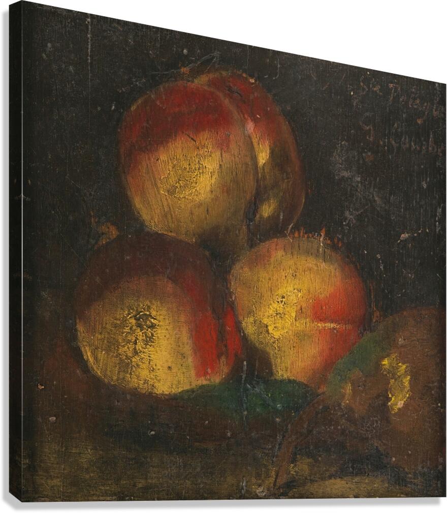 Nature Morte Aux Trois Peches Et A La Poire [1871] by Gustave Courbet [1819–1877] Canvas Print