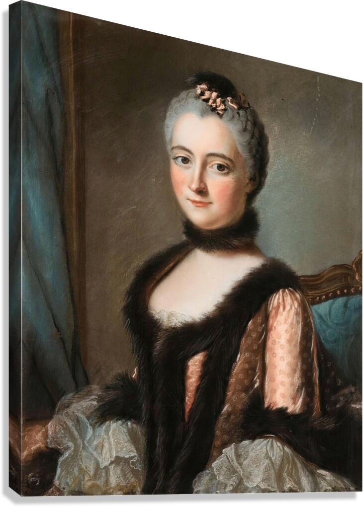 Presumed Portrait Of The Duchesse De Beuvron. Born Rouillé [18th century] by French School [16th–20th Century] Canvas Print