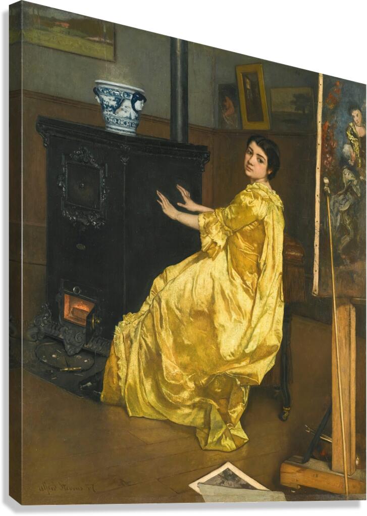 Dans l’atelier. Le repos du modèle [1857] by Alfred Stevens [1823–1906] Canvas Print