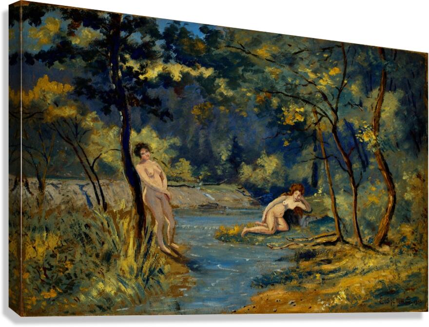 Standing and Reclining Nymphs [1908] by Louis Michel Eilshemius [1864–1941] Canvas Print