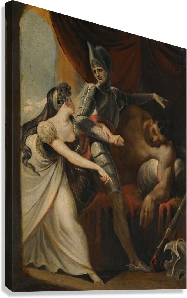 Hüon Rescuing Angela From The Giant Angulaffer. From Wieland’s Oberon by Henry Fuseli [1741–1825] Canvas Print