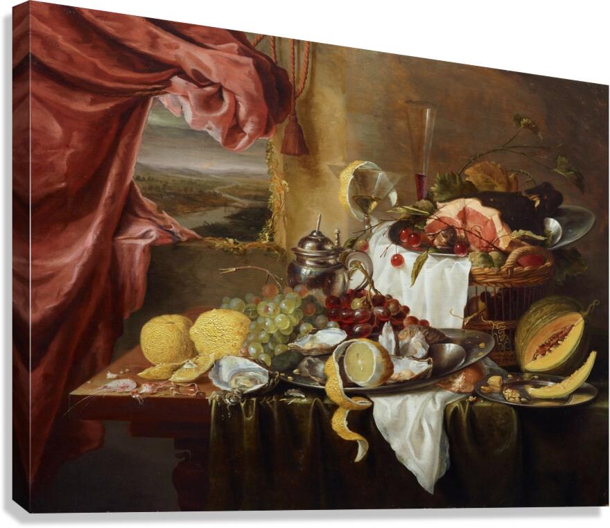 Still Life With Imaginary View [circa 1645] by Laurens Craen [ca. 1620–1670] Canvas Print