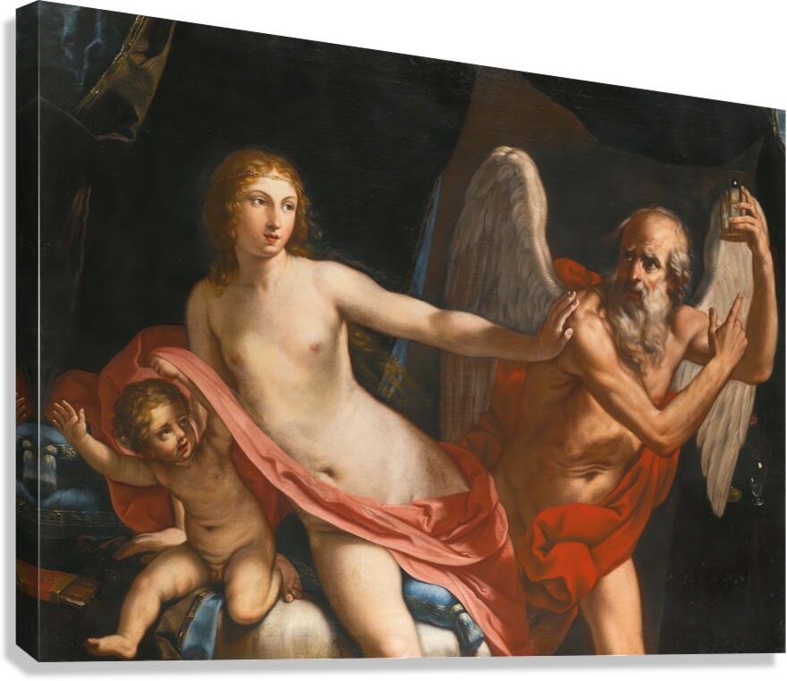 Beauty Fending Off Time by Elisabetta Sirani [1638–1665] Canvas Print