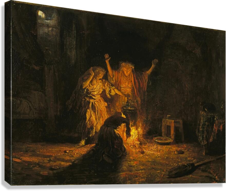 The Witches in Macbeth [c. 1841–1842] by Alexandre–Gabriel Decamps [1803–1860] Canvas Print