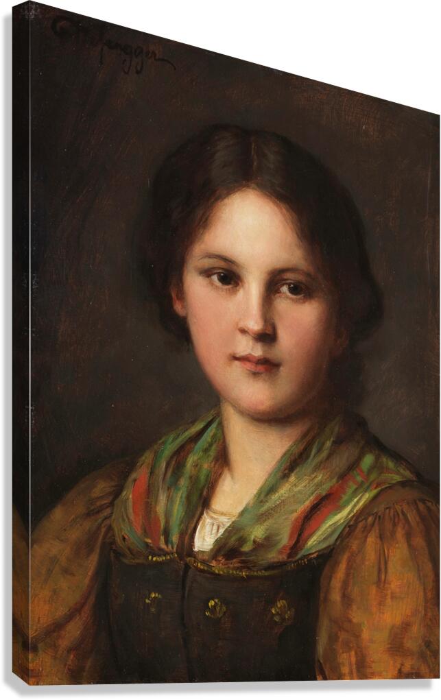 Bauerndirndl [1880–90] by Franz von Defregger [1835–1921] Canvas Print