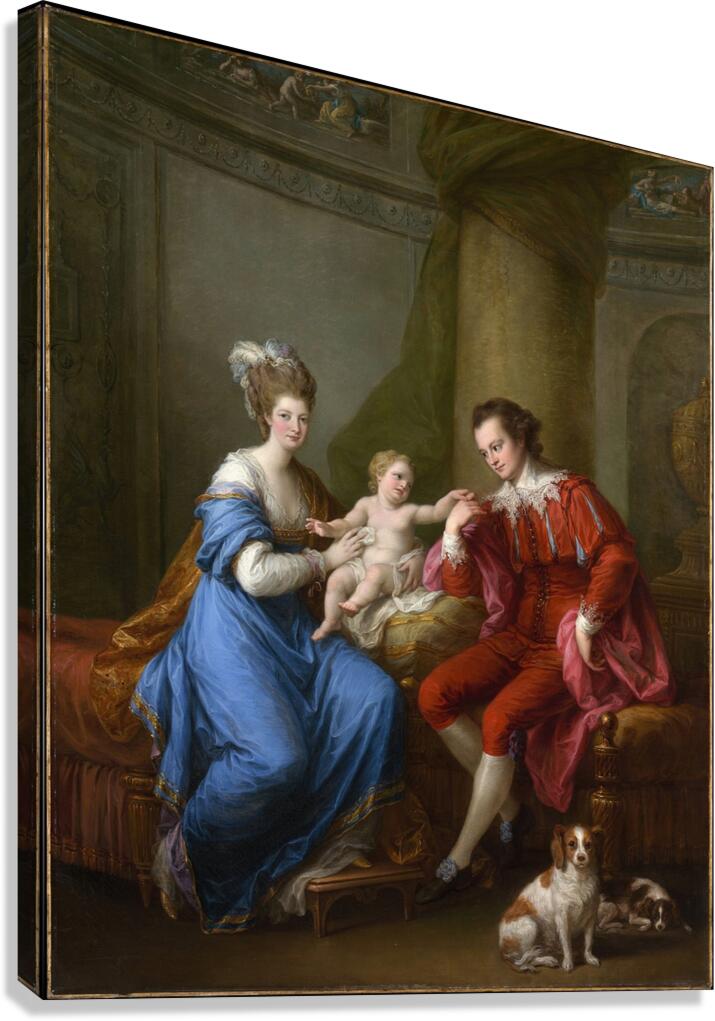 Edward Smith Stanley. Twelfth Earl of Derby. With His First Wife. Lady Elizabeth Hamilton and Their Son. Edward Smith Stanley [ca. 1776] by Angelica Kauffmann [1741–1807] Canvas Print