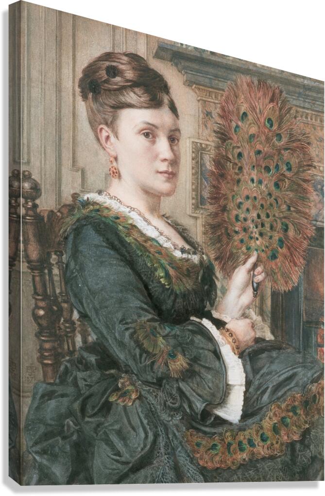 The Peacock Fan by Edward John Poynter [1836–1919] Canvas Print
