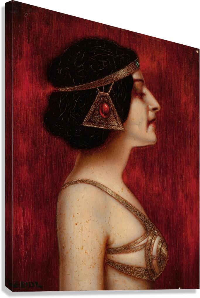 Salome [Woman in Profile in Oriental Jugendstil Costume] [circa 1910] by Ernst Seidl [19th–20th Century] Canvas Print