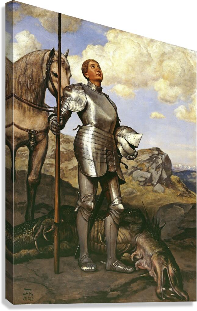 Knight Saint George [1889] by Hans Thoma [1839–1924] Canvas Print