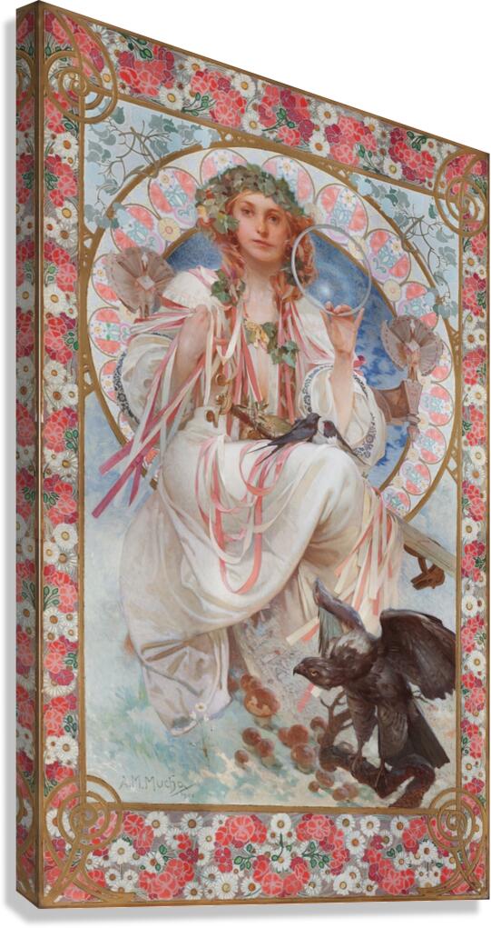 Portrait Of Josephine Crane–Bradley As Slavia [1908] by Alphonse Mucha [1860–1939] Canvas Print