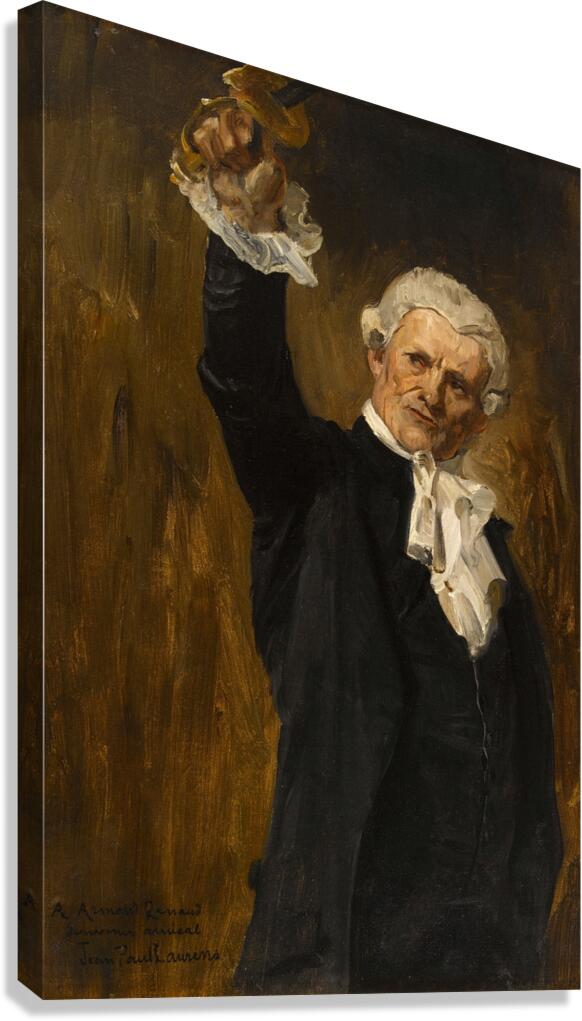 La voûte d’acier. Figure d’un édile parisien bras levé. Tenant une épée [1888] by Jean–Paul Laurens [1838–1921] Canvas Print