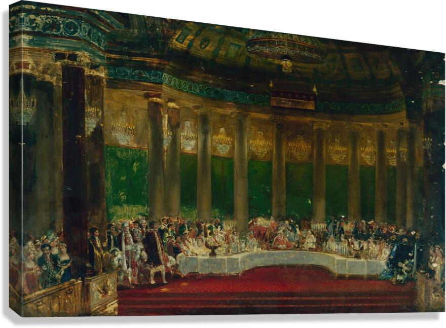 Le repas de mariage de Napoléon Ier aux Tuileries. Le 2 avril 1810 [1805–1815] by Alexandre Benoit Jean Dufay [1770–1844] Canvas Print