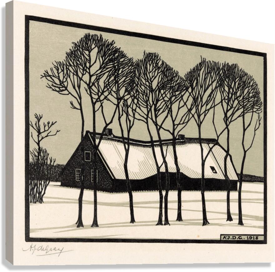 Boerderij in de sneeuw [1918] by Julie de Graag [1877–1924] Canvas Print