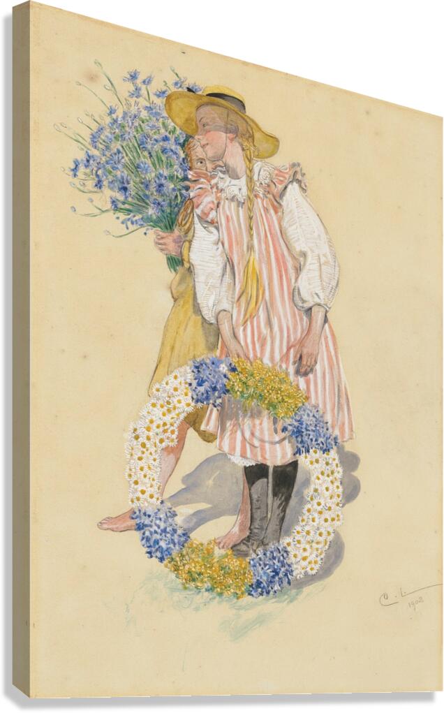 Lisbeth och Brita [1902] by Carl Larsson [1853–1919] Canvas Print