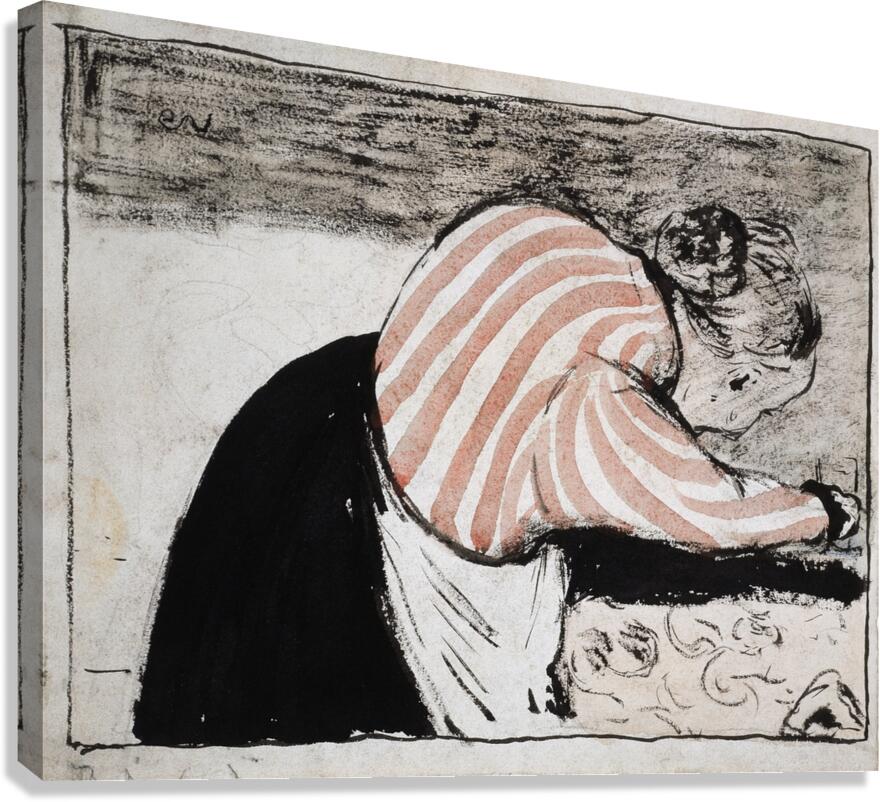 Old woman setting the table by Édouard Vuillard [1868–1940] Canvas Print