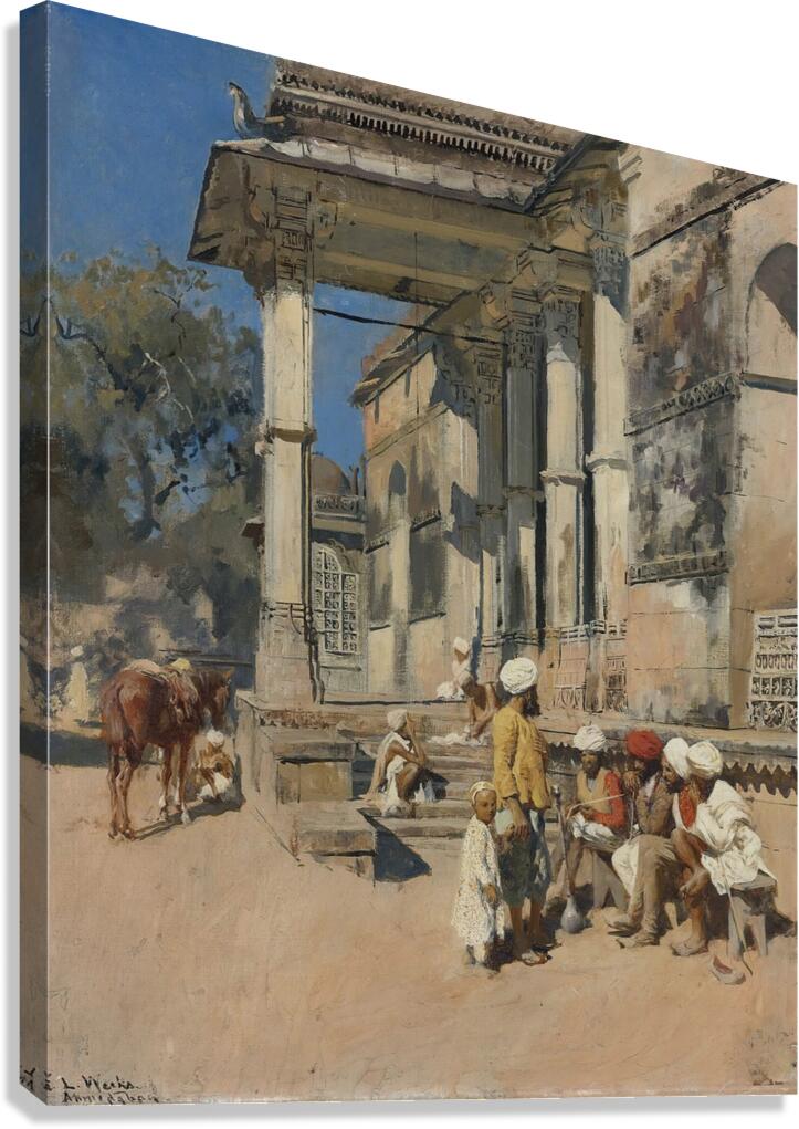 Portico Of A Mosque. Ahmedabad by Edwin Lord Weeks [1849–1903] Canvas Print