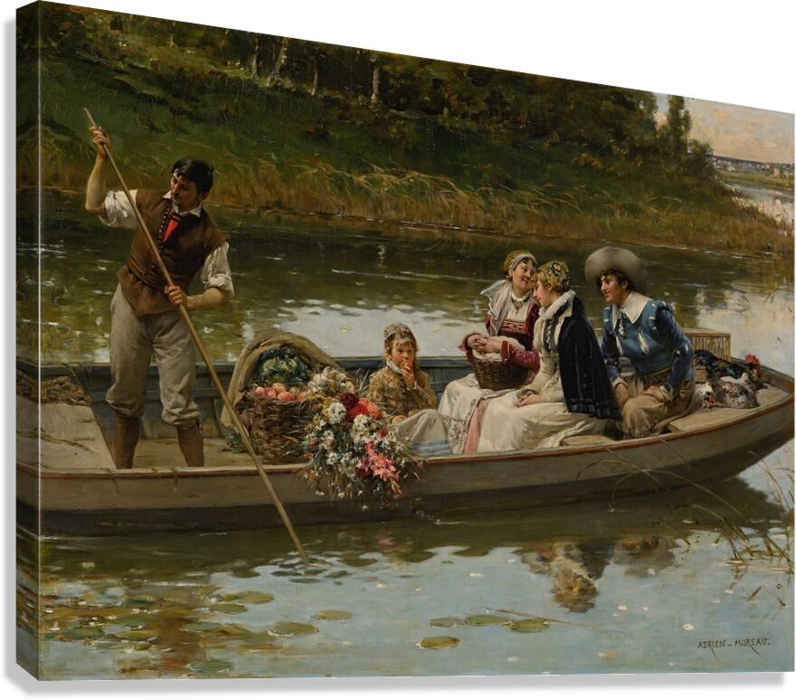 Return from market by Adrien Moreau [1843–1906] Canvas Print