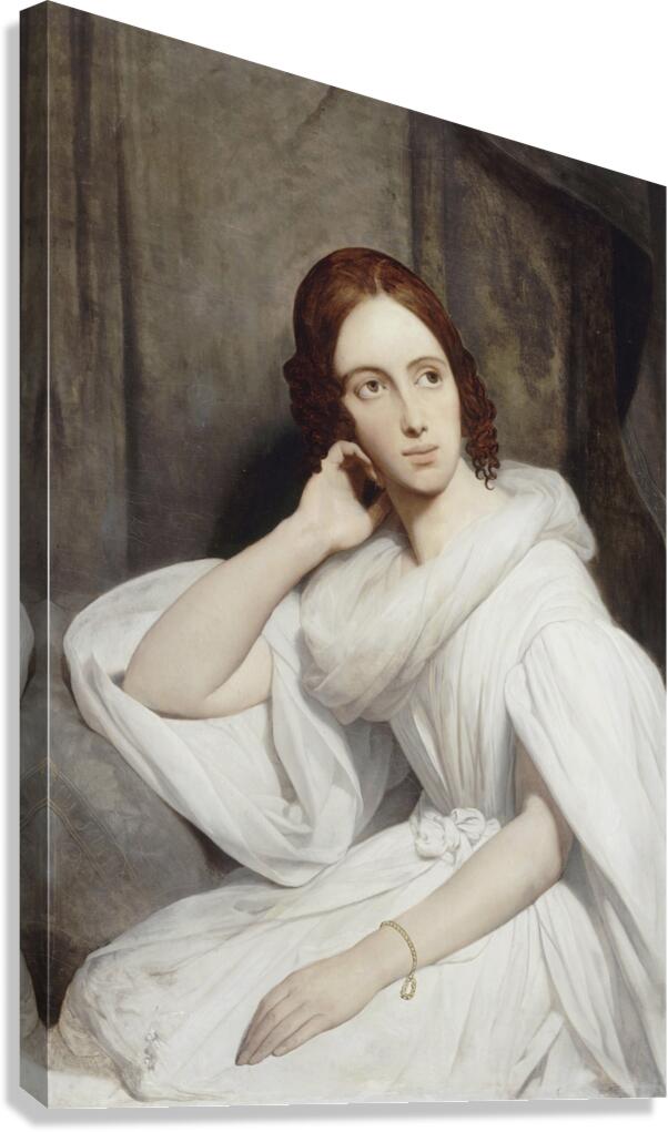 Portrait of Sophie Marin. Widow of Lieutenant General Baudrand by Ary Scheffer [1795–1858] Canvas Print